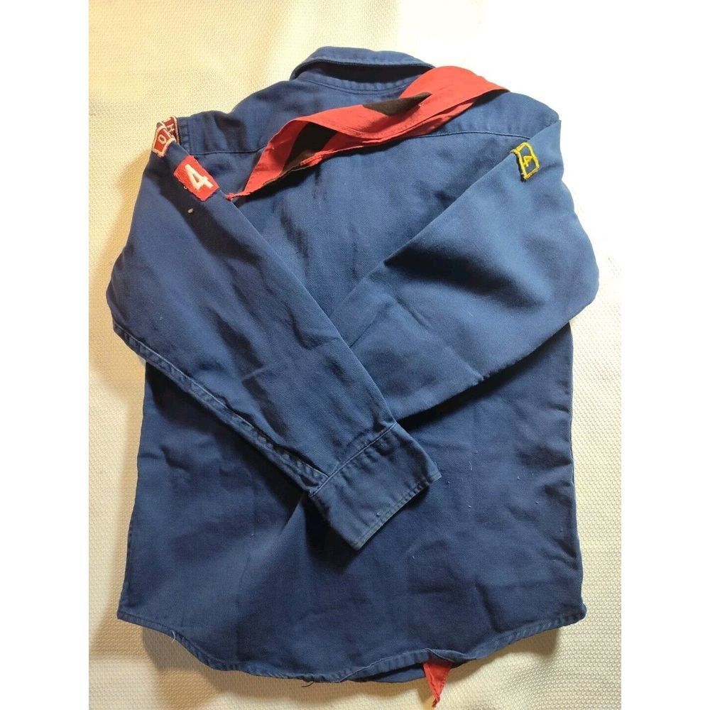 Cub Scouts BSA UNIFORM SHIRT Boys Blue Outdoor Camp Hiking 1950s 989 - Picture 7 of 10